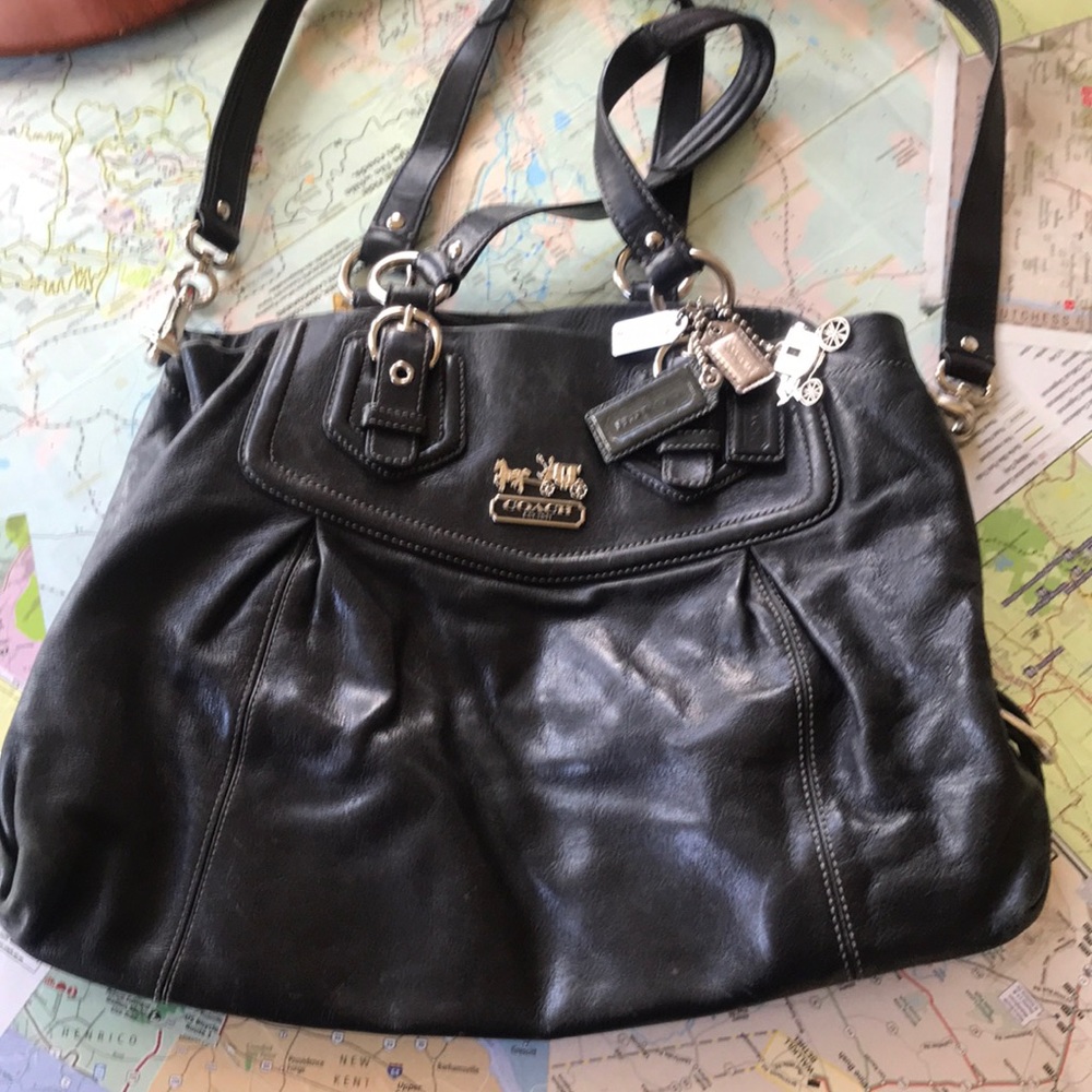 Coach Purse Black with purple interior
